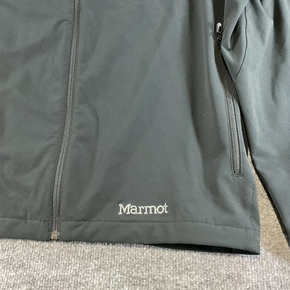Marmot Softshell Jacket Mens XXL Black Full Zip Windbreaker Aramark Logo M3